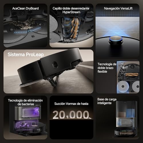 DREAME X50 Ultra Complete Robot Aspirador y Fregasuelos, Succión 20.000Pa, Overcoming Obstacles hasta 6 cm