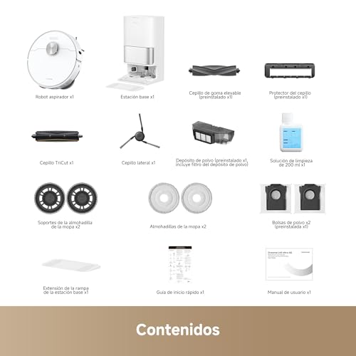 DREAME L40 Ultra Ae Robot Aspirador con 19,000 Pa de Succión, Cepillos y Mopa de Alcance Flexible