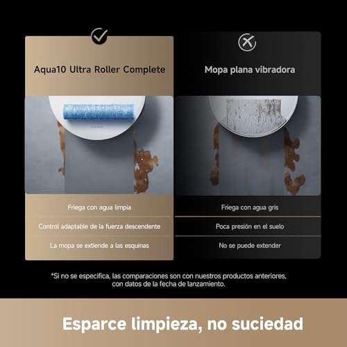 DREAME Aqua10 Ultra Roller Complete, Robot Aspirador, Autolimpieza del Rodillo, Supera Obstáculos de 8 cm