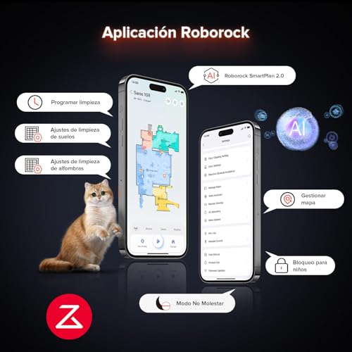 roborock Saros 10R Robot Aspirador 22000Pa Succión con mopa, Cuerpo Ultrafino de 7,98 cm, Obstáculo Extremo de 4 cm, Sin enredos