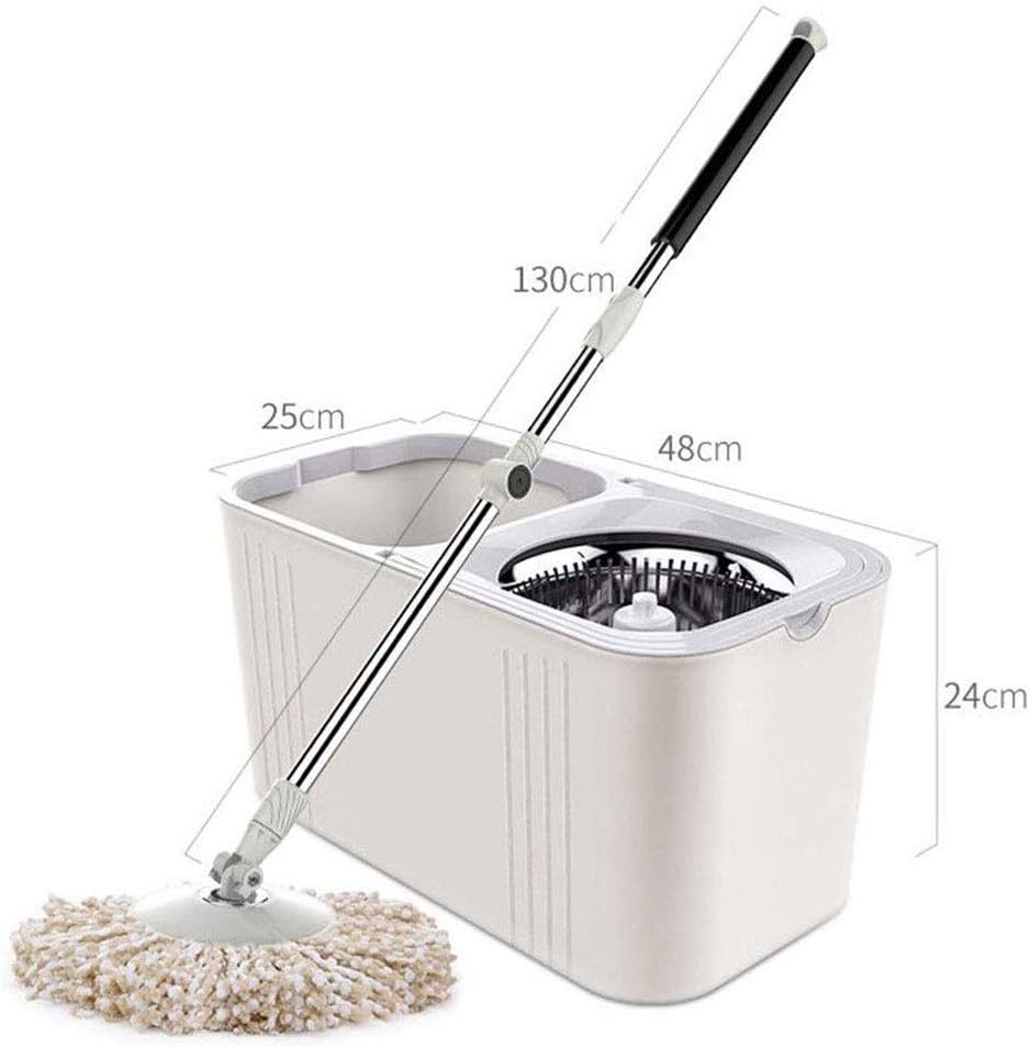 Juego de Cubo y fregona giratoria para el Suelo, Juego de Cubo para fregona giratoria, Cabezales Secos giratorios para el hogar, Cocina y Dormitorio