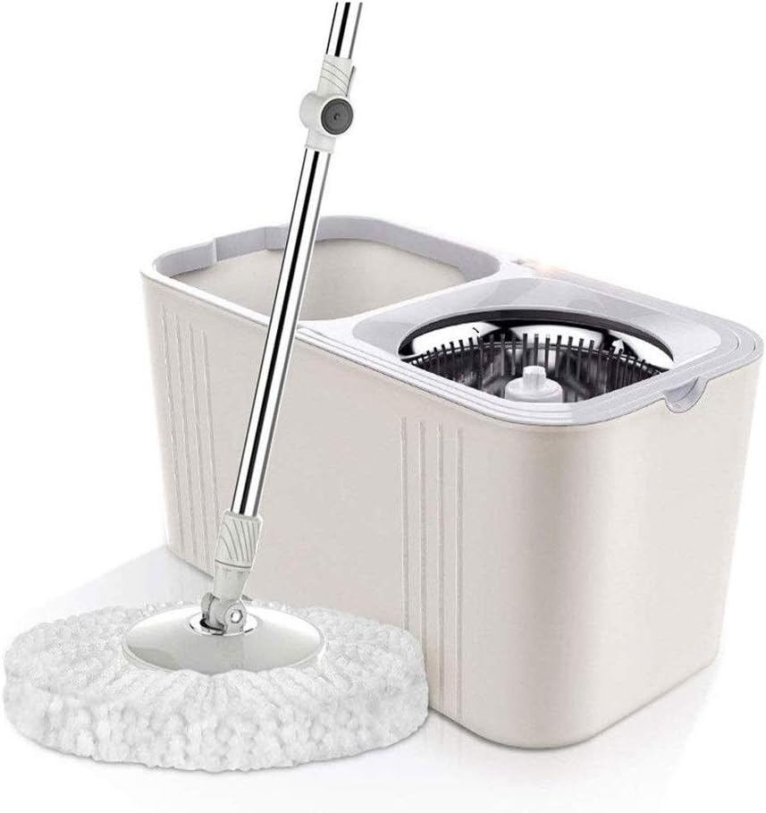 Juego de Cubo y fregona giratoria para el Suelo, Juego de Cubo para fregona giratoria, Cabezales Secos giratorios para el hogar, Cocina y Dormitorio