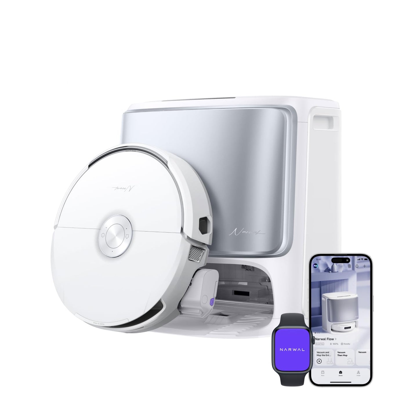 NARWAL Flow Robot Aspirador y Fregasuelos Todo en Uno, Sistema FlowWash de Autolimpieza, 22.000Pa de Succión