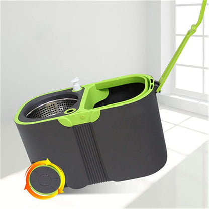 BKWJ Fregona y Cubo de Giro de Acero Inoxidable, trapeador y Cubo con Conjunto de escurridores, trapeadores giratorios para Limpieza de Piso, Microfibra rotando el trapeador