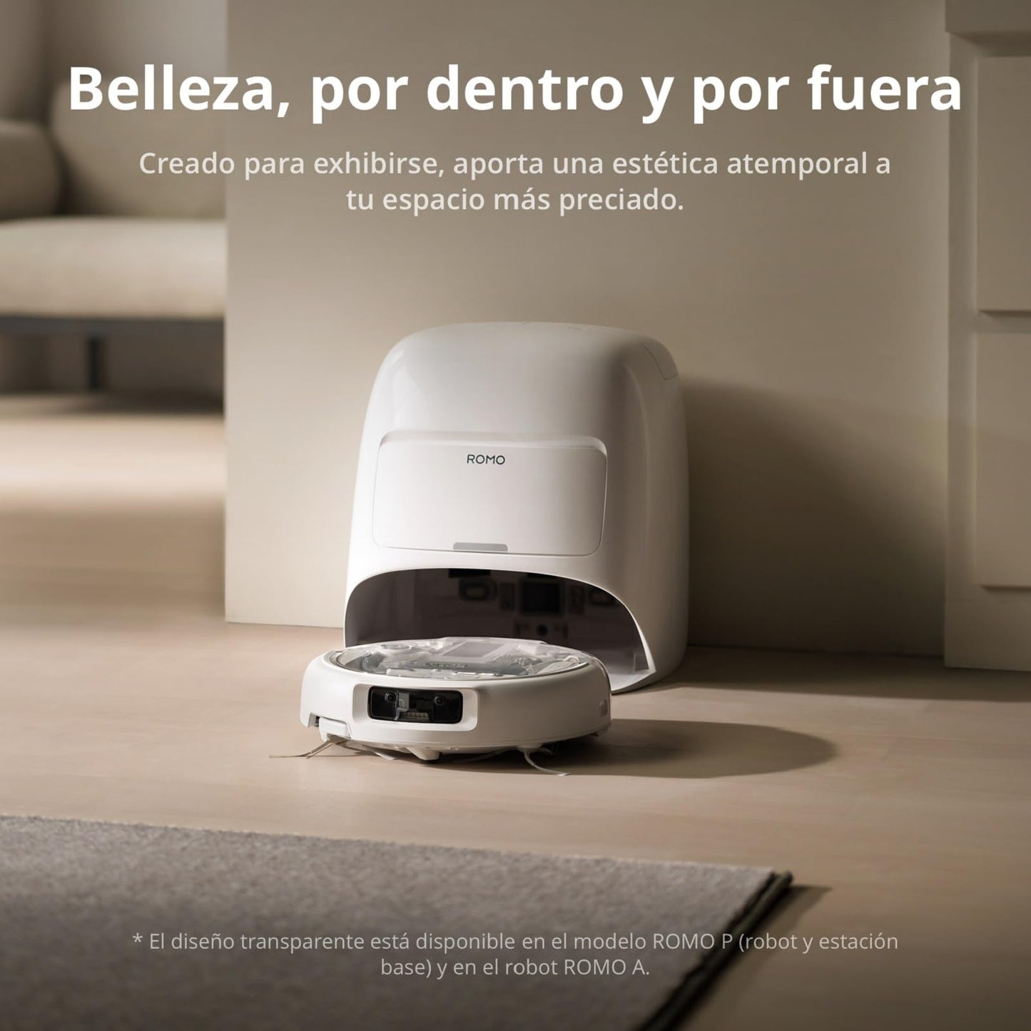 Robot Aspirador y mopa dji Romo A con Robot Transparente, succión de 25 000 Pa, detección a Nivel de dron