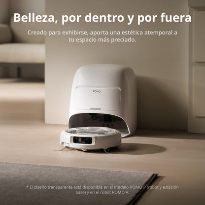 Robot Aspirador y mopa dji Romo A con Robot Transparente, succión de 25 000 Pa, detección a Nivel de dron