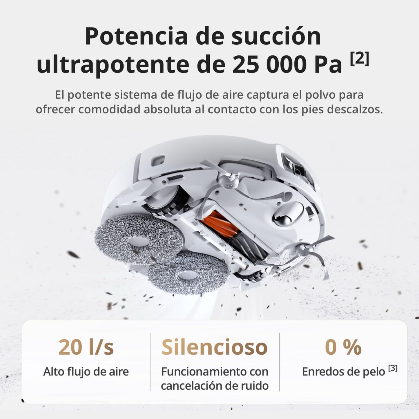 Robot Aspirador y mopa dji Romo A con Robot Transparente, succión de 25 000 Pa, detección a Nivel de dron