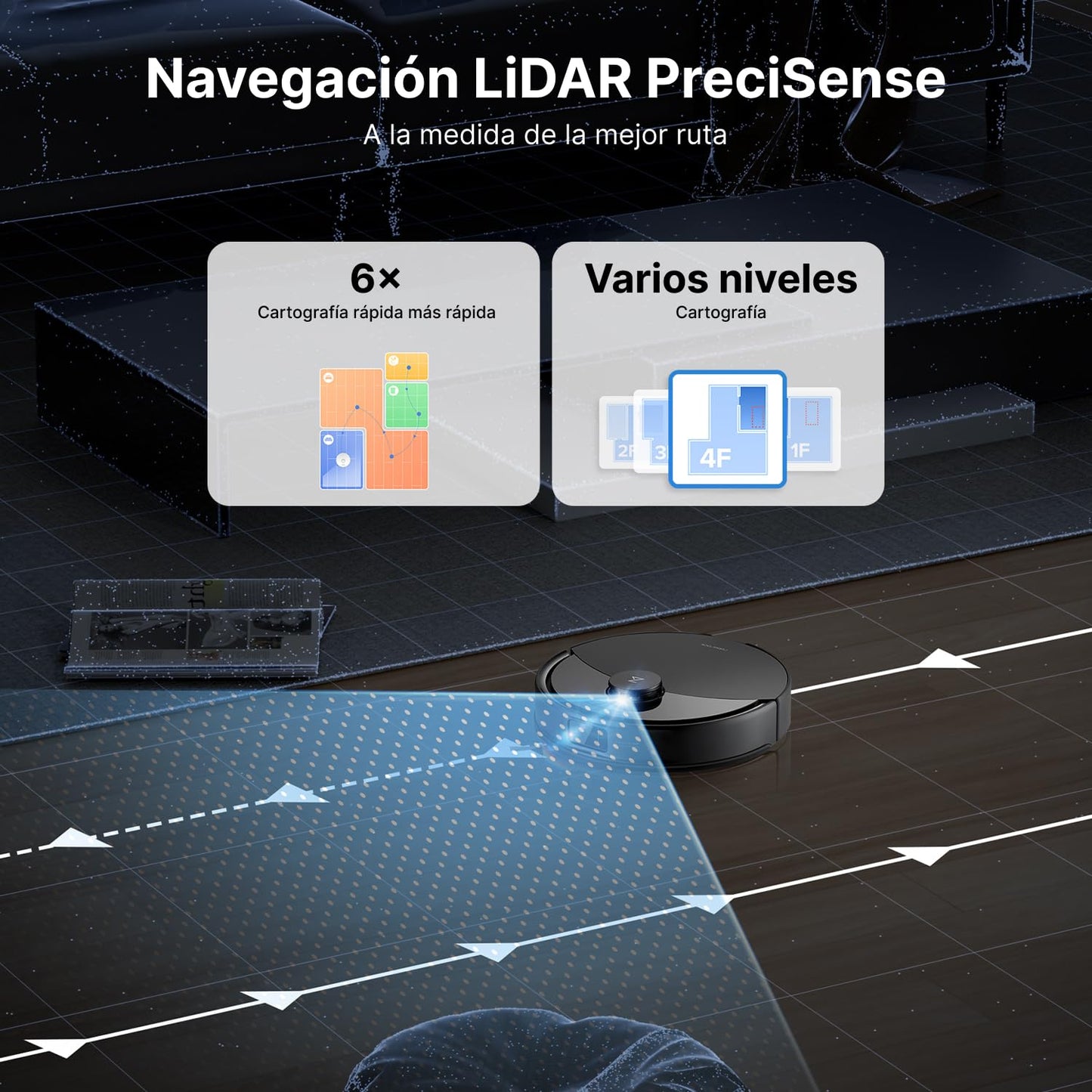 roborock Q10 X5+ Robot Aspirador y Mopa, Muelle de Vaciado Automático Durante 7 Semanas