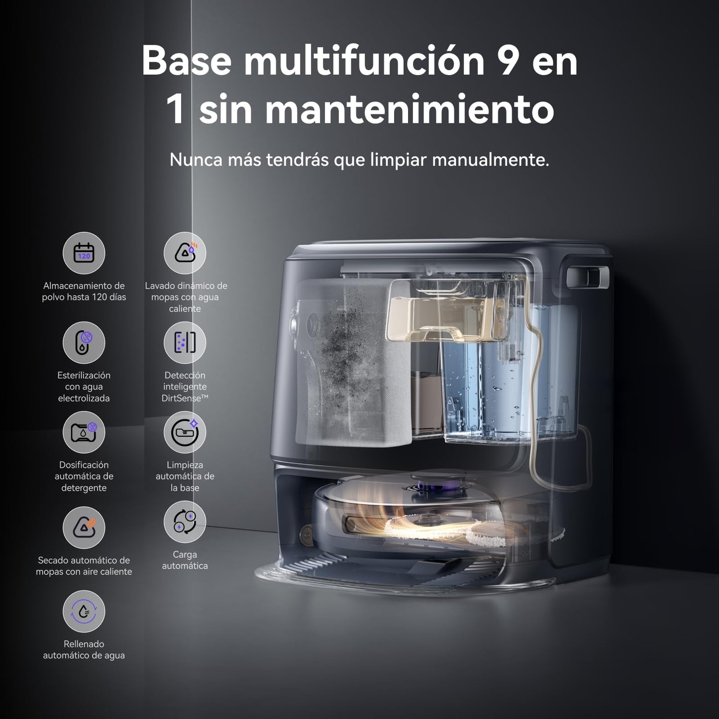 NARWAL Freo Z10 Ultra Robot Aspirador con Potencia De Aspiración 18000 Pa, Extensión Dinámica De Mopa, Sistema Anti-Enredos Y Limpieza