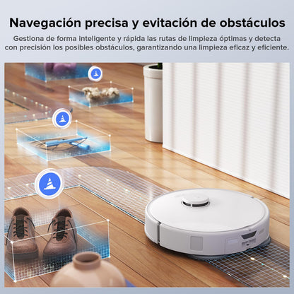 roborock Qrevo Edge S5A Robot Aspirador y Fregasuelos 18.500 Pa, Sin Enredos, FlexiArm Cepillo Lateral y Mopa