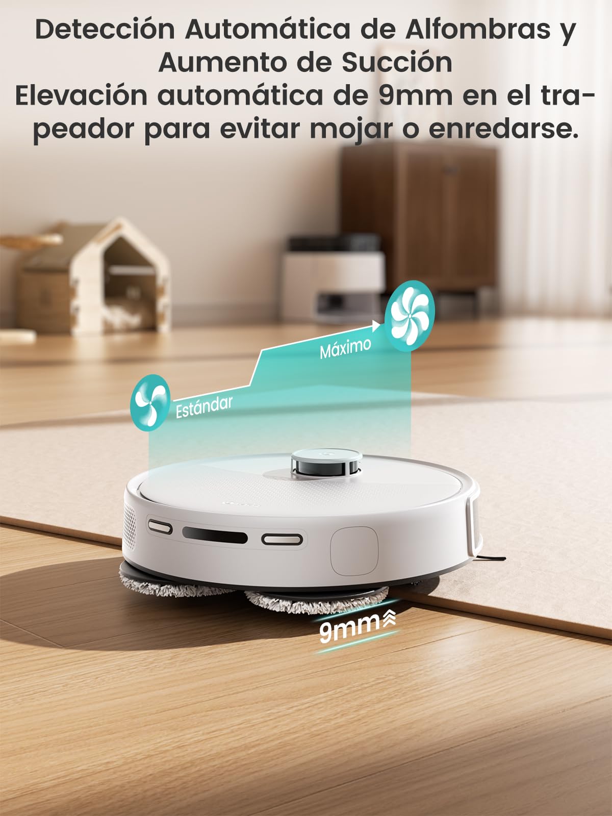 LEFANT M3 Robot Aspirador y Fregasuelos, Potente Succión de 12000 Pa, Doble Giro Fregar, Lavado y Secado Automático