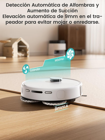 LEFANT M3 Robot Aspirador y Fregasuelos, Potente Succión de 12000 Pa, Doble Giro Fregar, Lavado y Secado Automático