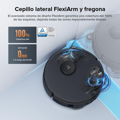 roborock Qrevo Edge S5A Robot Aspirador y Fregasuelos 18.500 Pa, Sin Enredos, FlexiArm Cepillo Lateral y Mopa