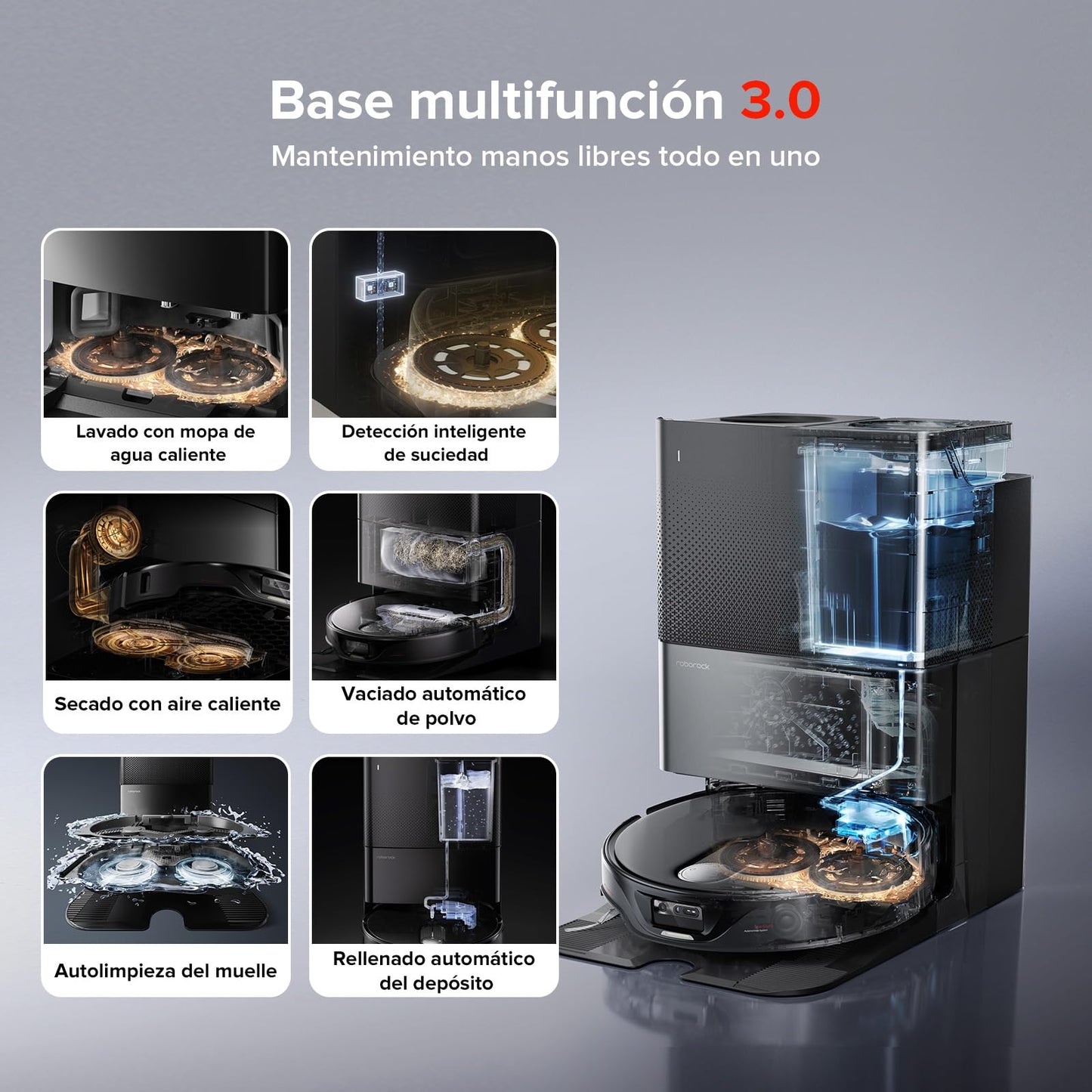 roborock Qrevo Slim Robot Aspirador, 8.2 cm, Navegación pionero Tiempo de Vuelo (ToF) en 3D y StarSight™