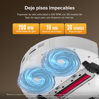 roborock QV 35S Set Robot Aspirador, Succión HyperForce de 10000 Pa con Base Multifuncional, Cepillos Dobles Antienredos