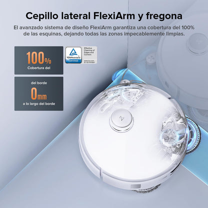 roborock Qrevo Edge S5A Robot Aspirador y Fregasuelos 18.500 Pa, Sin Enredos, FlexiArm Cepillo Lateral y Mopa