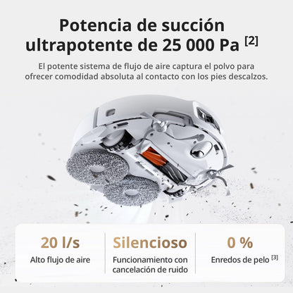 Robot Aspirador y mopa dji Romo S con succión de 25 000 Pa, detección a Nivel de dron, Brazos robóticos Dobles