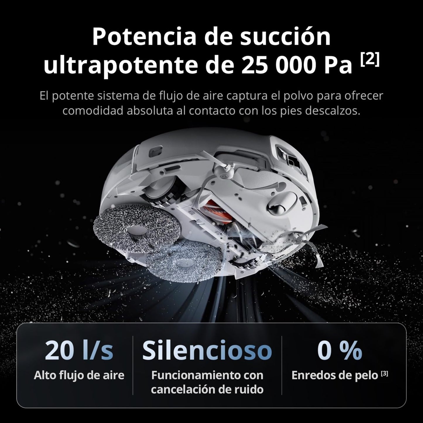 Robot Aspirador y mopa dji Romo P con diseño Transparente, succión de 25 000 Pa, detección a Nivel de dron