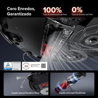 roborock Saros 10R Robot Aspirador 22000Pa Succión con mopa, Cuerpo Ultrafino de 7,98 cm, Obstáculo Extremo de 4 cm, Sin enredos