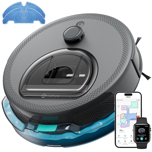 LEFANT M330 Pro Robot Aspirador y Fregasuelos con Mapeo 3 en 1, Navegación dToF, 5000Pa, Diámetro 28cm, Evitación de Obstáculos PSD 190°