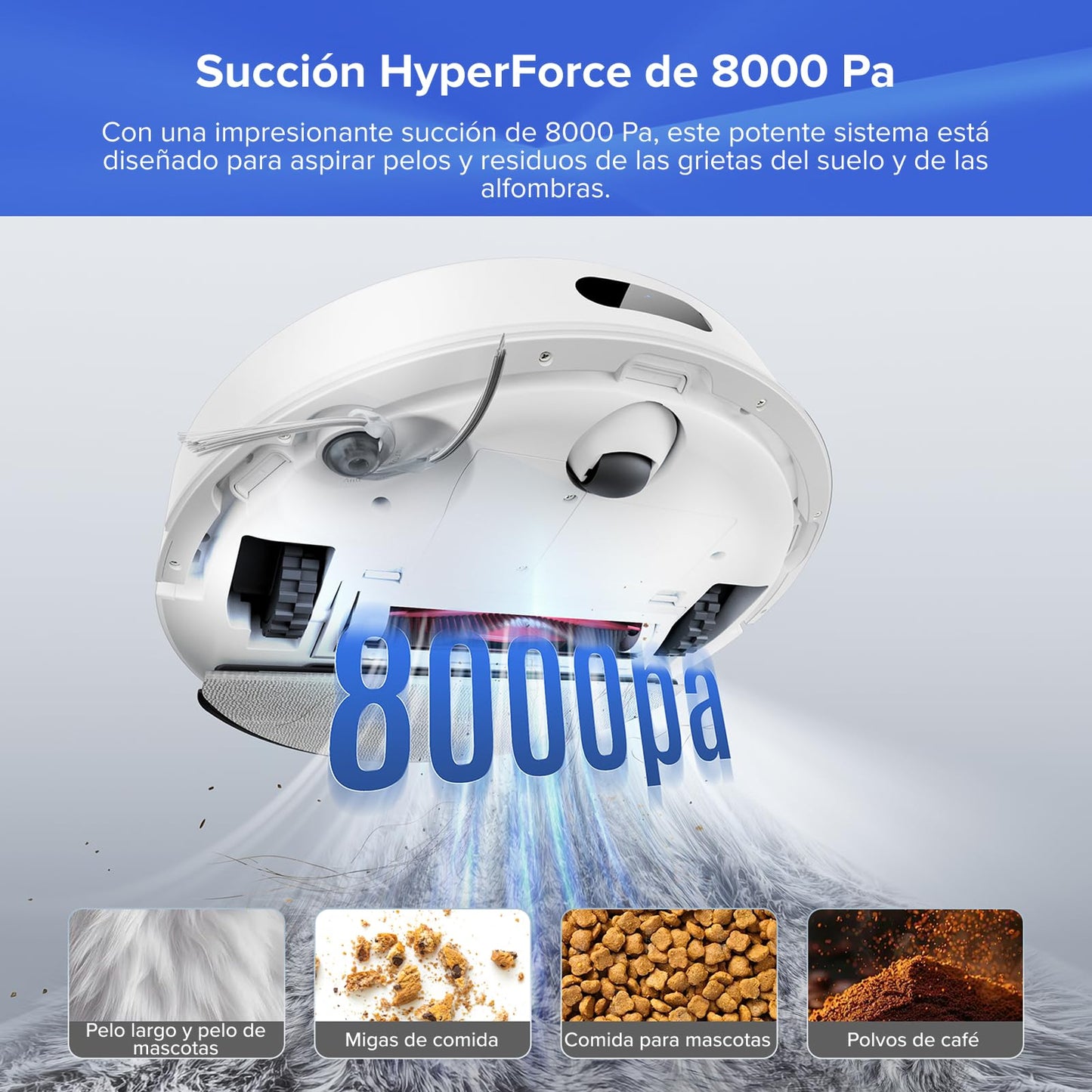 roborock Q7 L5+ Set Robot Aspirador y Fregador de 8000 Pa, 7 Weeks Autovaciado, Sistema Doble Antienredos