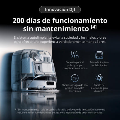 Robot Aspirador y mopa dji Romo P con diseño Transparente, succión de 25 000 Pa, detección a Nivel de dron