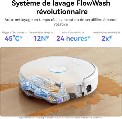 NARWAL Flow Robot Aspirador y Fregasuelos Todo en Uno, Sistema FlowWash de Autolimpieza, 22.000Pa de Succión