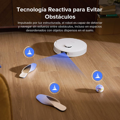 roborock QV 35S Set Robot Aspirador, Succión HyperForce de 10000 Pa con Base Multifuncional, Cepillos Dobles Antienredos