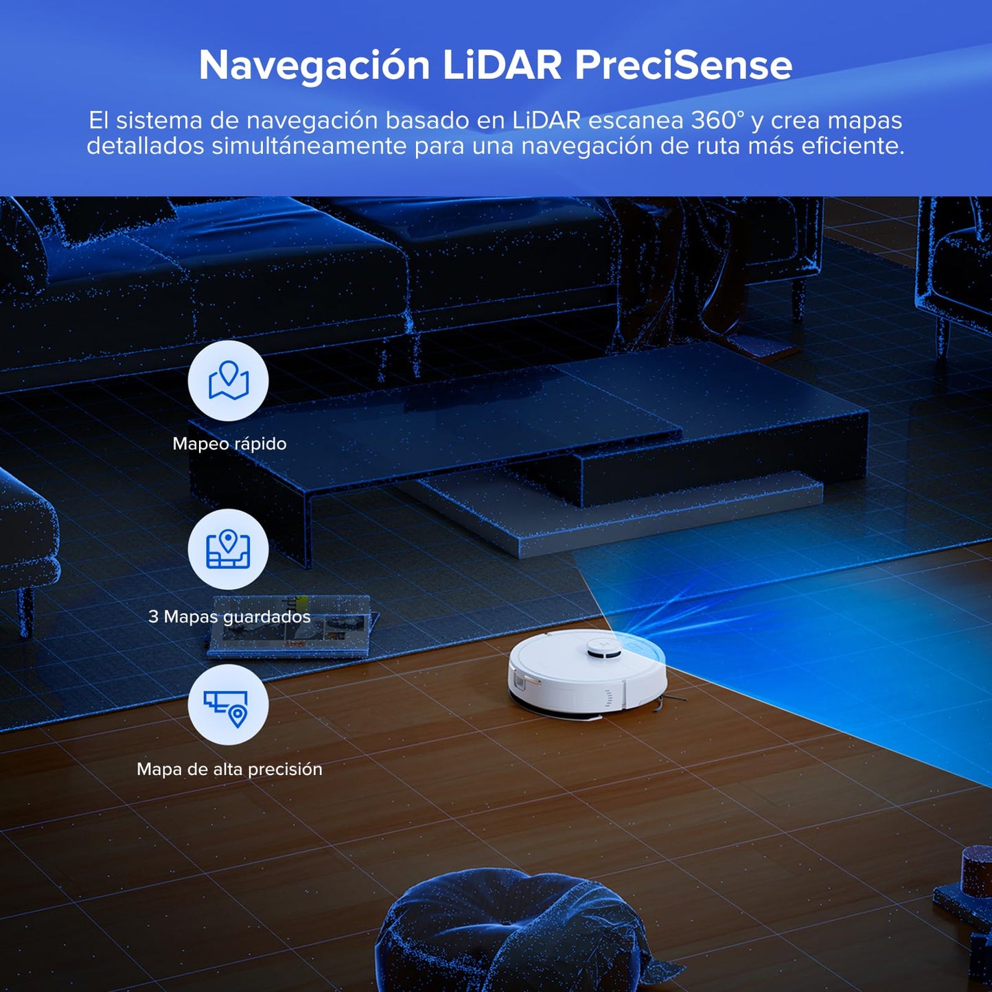 roborock Q7 L5+ Set Robot Aspirador y Fregador de 8000 Pa, 7 Weeks Autovaciado, Sistema Doble Antienredos