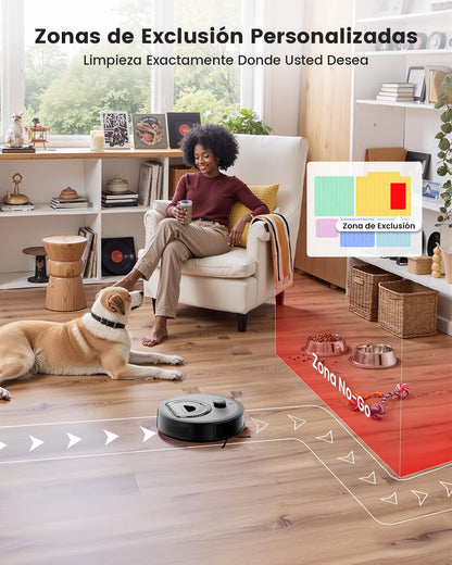 LEFANT M330 Pro Robot Aspirador y Fregasuelos con Mapeo 3 en 1, Navegación dToF, 5000Pa, Diámetro 28cm, Evitación de Obstáculos PSD 190°