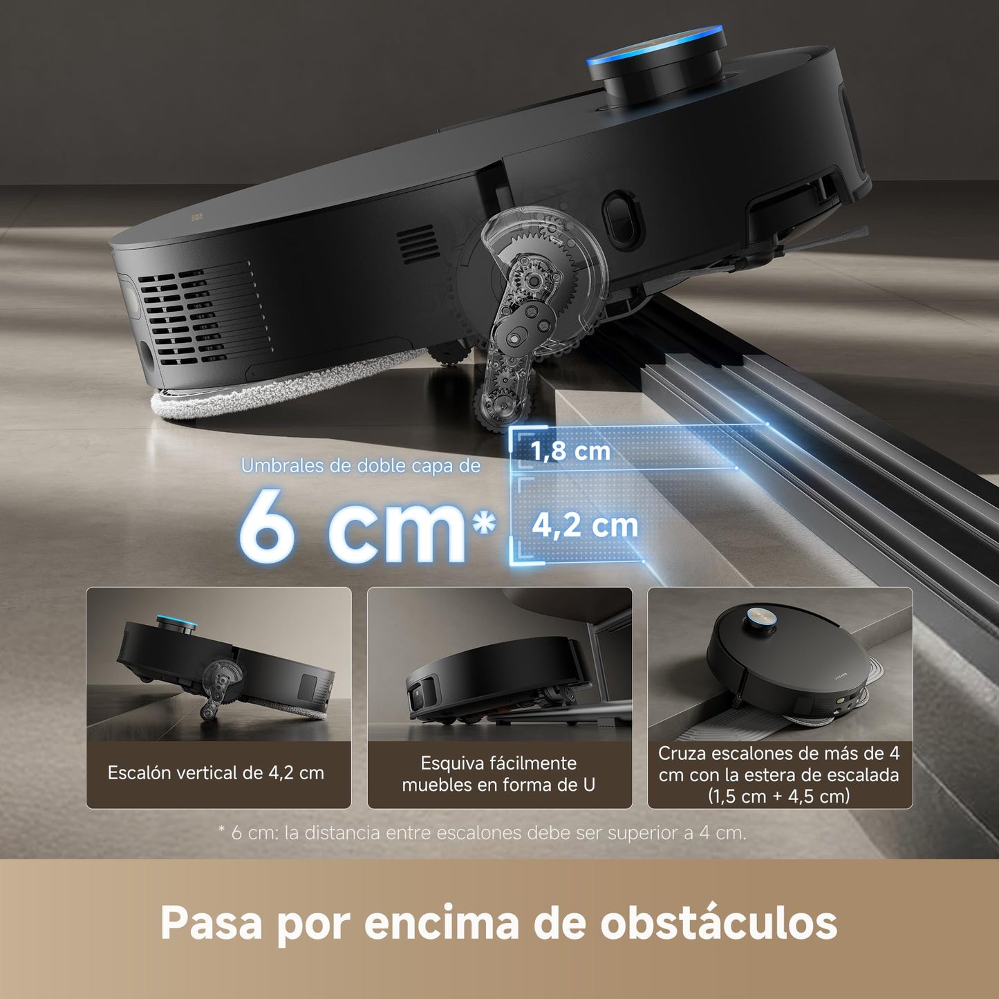 DREAME X50 Ultra Complete Robot Aspirador y Fregasuelos, Succión 20.000Pa, Overcoming Obstacles hasta 6 cm