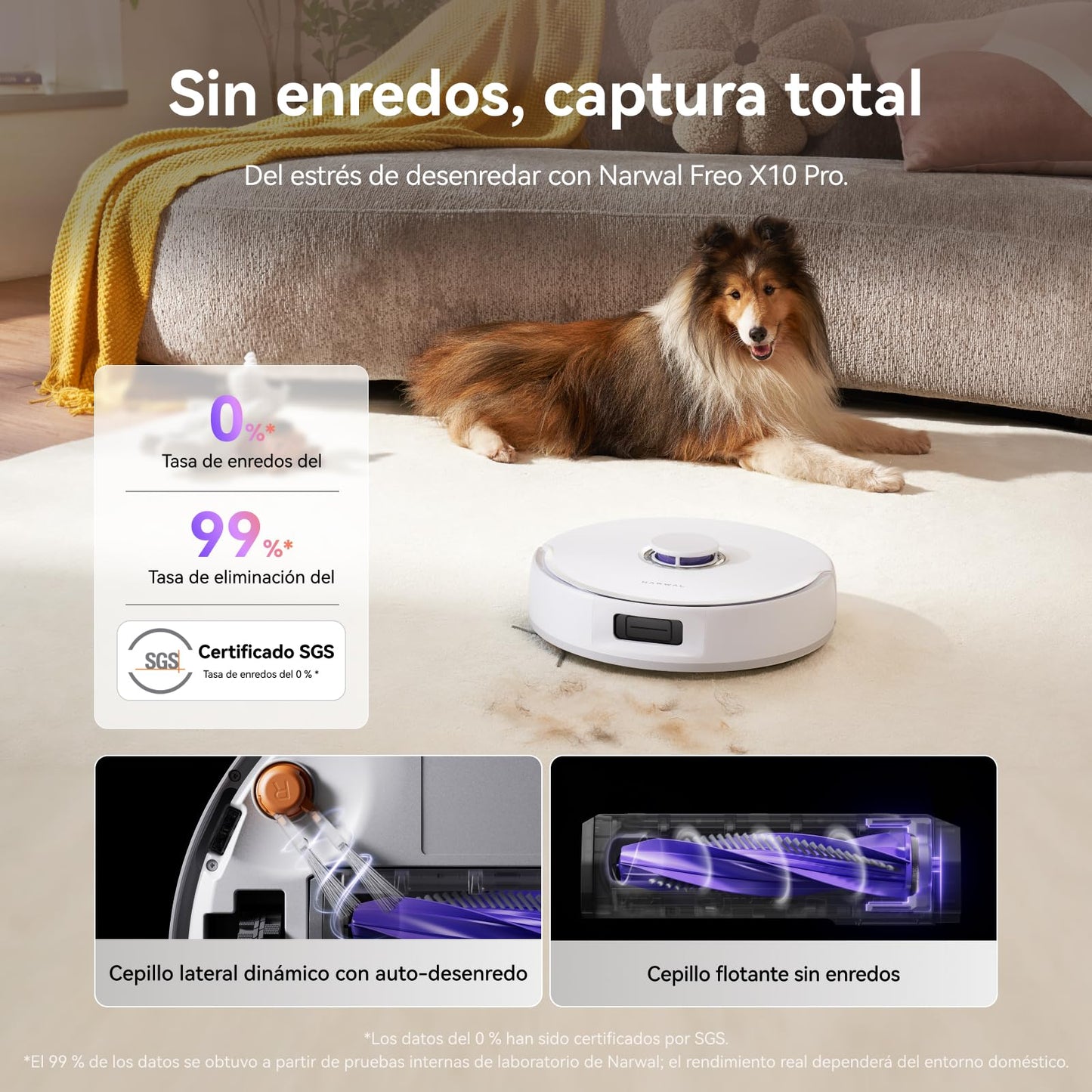 NARWAL Freo X10 Pro Robot Aspirador y Limpiador, 11000Pa, Doble Sistema Anti-Enredos, Paño Más Grande