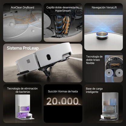 dreame X50 Ultra Complete Robot Aspirador y Fregasuelos, 20000Pa Succión, Overcoming Obstacles hasta 6 CM, Control de Radar Elevado y Bajado