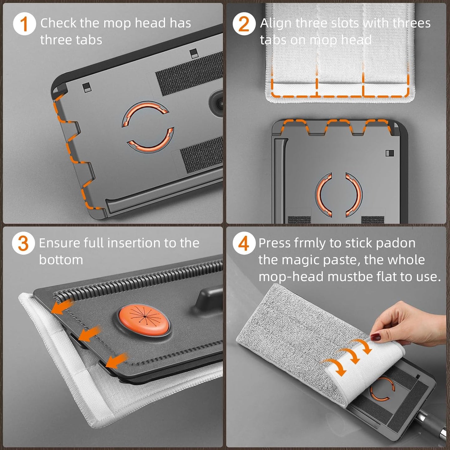 Juego de fregona y cubo con escurridor para el hogar, juego de fregona plana y cubo con 3 almohadillas de microfibra lavables, trapeador húmedo y seco con mango largo, limpiador de pared para todo