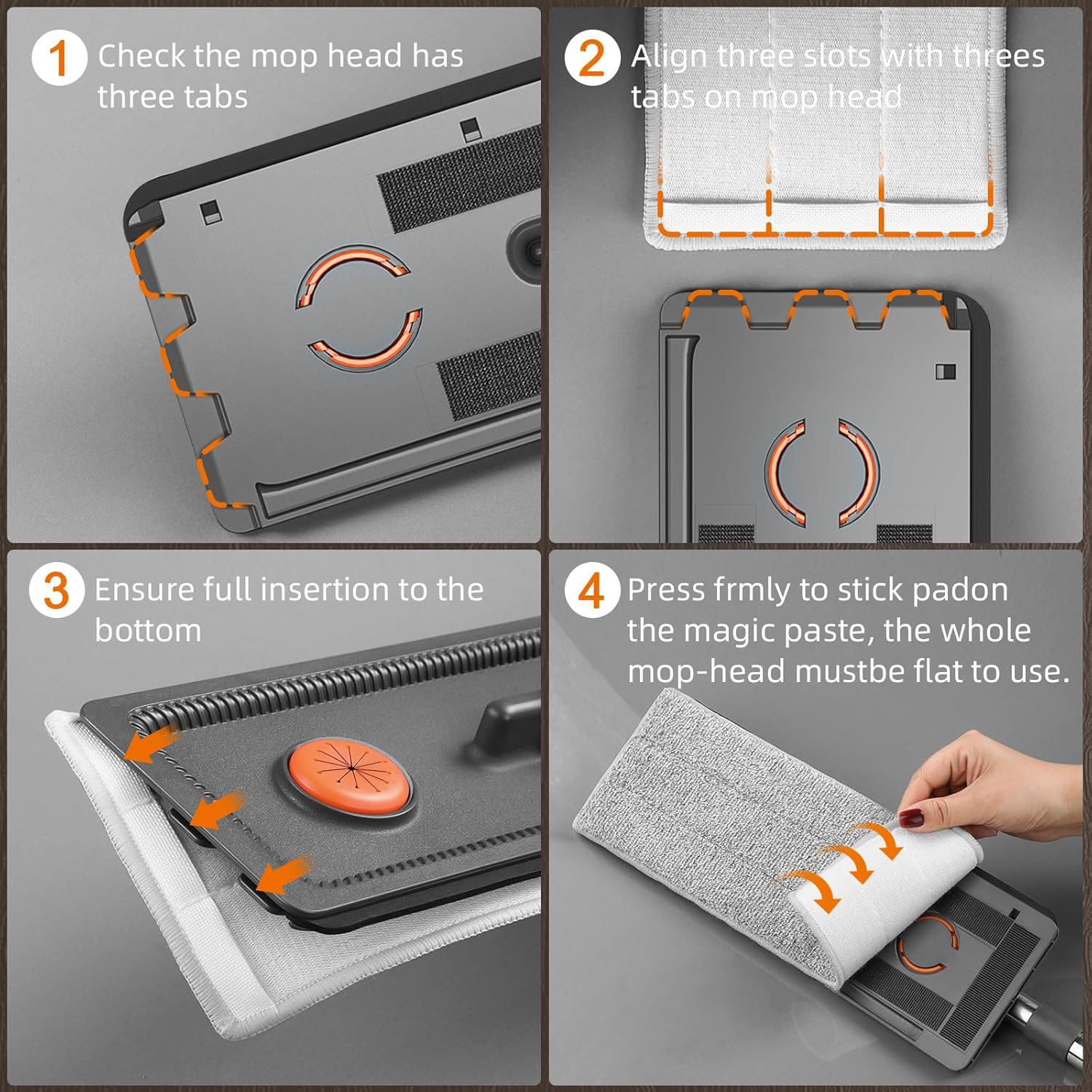 Juego de fregona y cubo con escurridor para el hogar, juego de fregona plana y cubo con 3 almohadillas de microfibra lavables, trapeador húmedo y seco con mango largo, limpiador de pared para todo