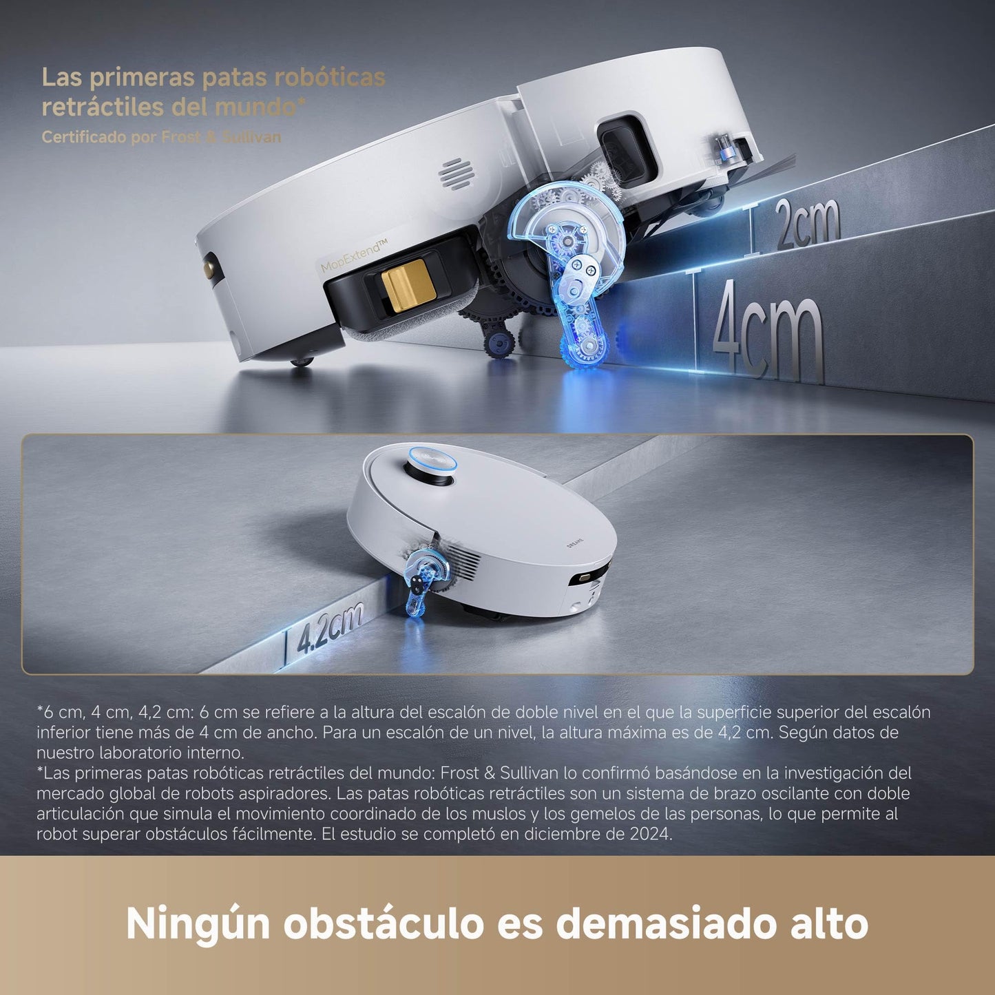 dreame Aqua10 Ultra Track Complete, Robot Aspirador, Friega a 45 °C, Temperatura Constante, Cruza Obstáculos de 6 cm