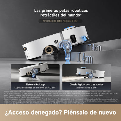 DREAME Aqua10 Ultra Roller Complete, Robot Aspirador, Autolimpieza del Rodillo, Supera Obstáculos de 8 cm