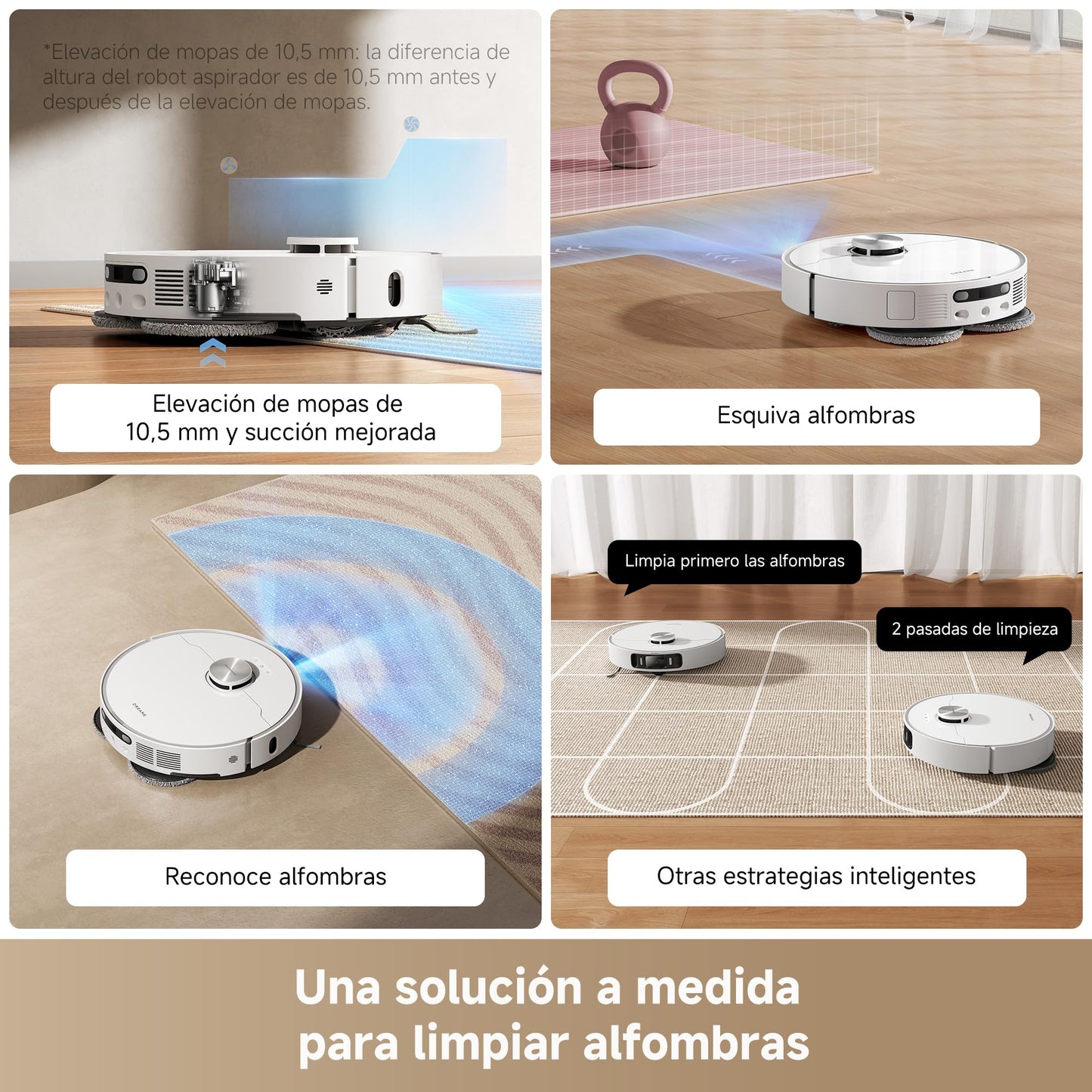 DREAME L40 Ultra Ae Robot Aspirador con 19,000 Pa de Succión, Cepillos y Mopa de Alcance Flexible
