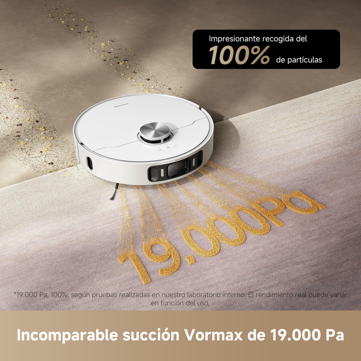 DREAME L40 Ultra Ae Robot Aspirador con 19,000 Pa de Succión, Cepillos y Mopa de Alcance Flexible